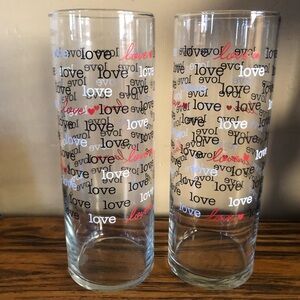 Libbey Love Valentines  Vases - set of two